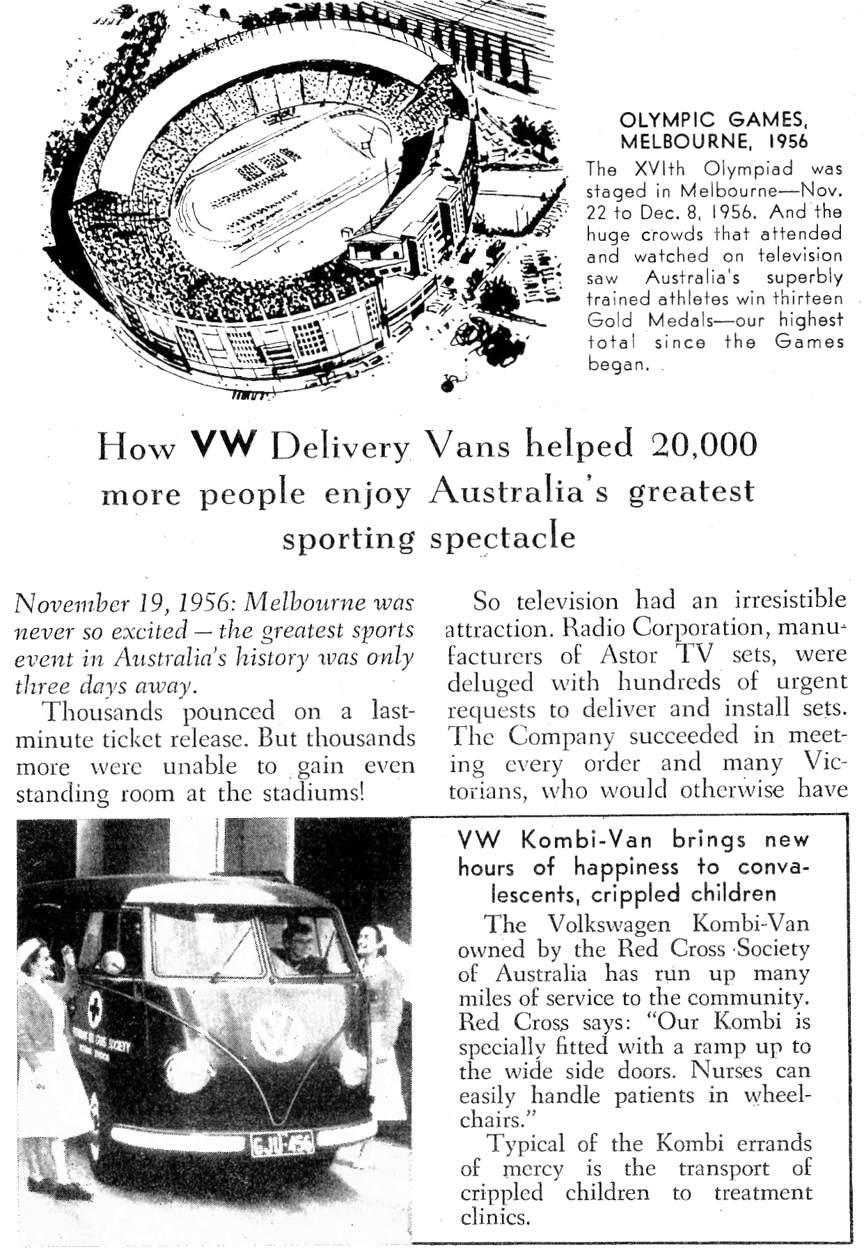 1958 Vokswagen Delivery Vans - 1956 Melbourne Olympic Games - Page 1